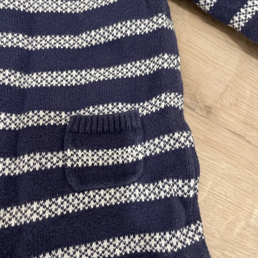 Janie and Jack Navy and Cream Striped Bodysuit